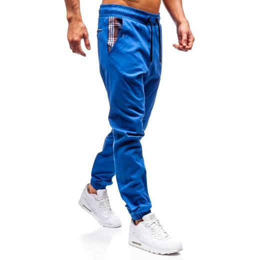 Spodnie joggery męskie niebieskie Bolf 0449  Denley L okazyjna cena  