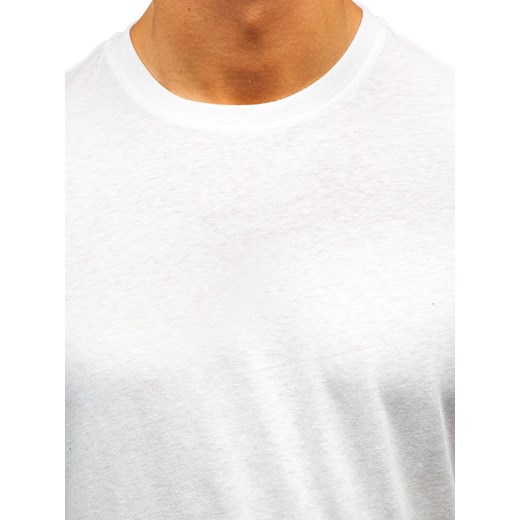 T-shirt męski bez nadruku biały Denley T1427  Denley 3XL wyprzedaż  