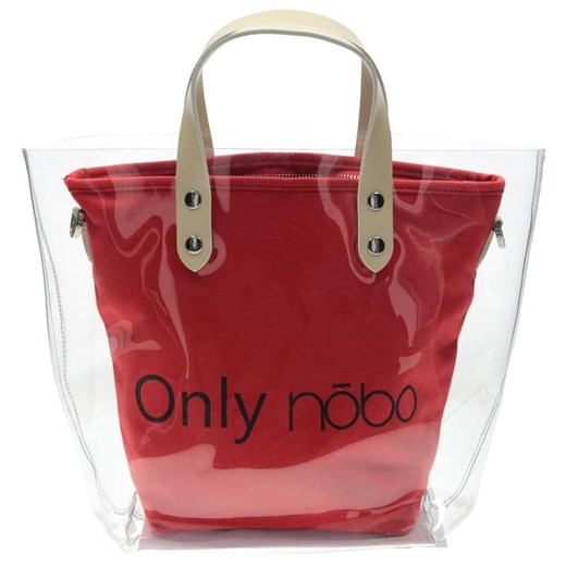 Shopper bag Nobo czerwona bez dodatków młodzieżowa z nadrukiem 