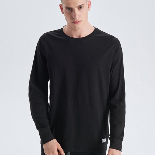 Cropp - Koszulka basic z długimi rękawami - Czarny  Cropp L 