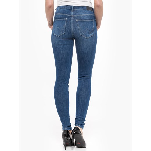 Wrangler jeansy damskie bez wzorów niebieskie 