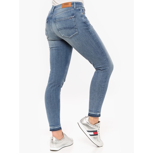 Niebieskie jeansy damskie Tommy Jeans w miejskim stylu 