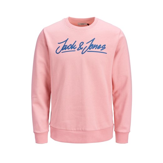 Różowa bluza męska Jack & Jones z napisem 