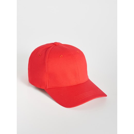 Sinsay - Gładka czapka z daszkiem - Czerwony  Sinsay One Size 