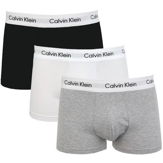 Calvin Klein Bokserki Low Rise Trunk U2664G-998 Czarne / Białe / Szare (rozmiar L), BEZPŁATNY ODBIÓR: WROCŁAW!