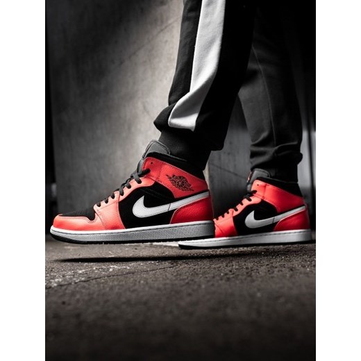 Buty sportowe męskie Jordan wiązane skórzane czerwone 