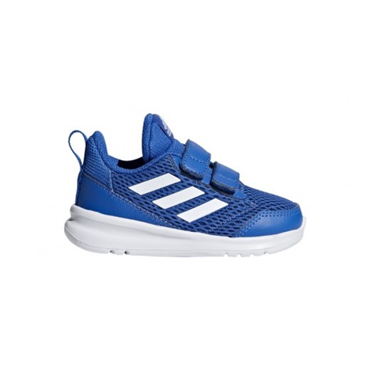 Buty sportowe dziecięce Adidas w paski niebieskie na rzepy 