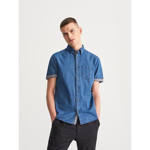 Reserved - Jeansowa koszula slim fit - Niebieski Reserved  L 