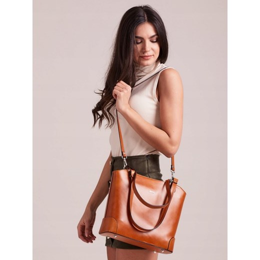 Shopper bag Rovicky elegancka na ramię bez dodatków skórzana