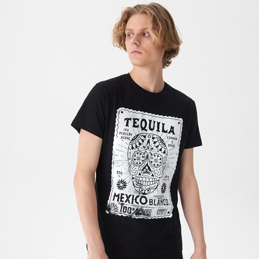 House - T-shirt z nadrukiem Tequila - Czarny  House S 