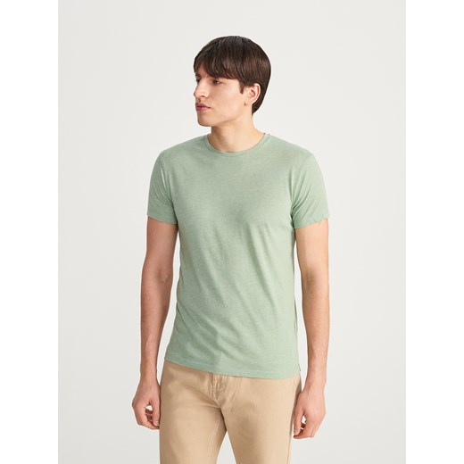 Reserved - Gładki T-shirt - Zielony Reserved  XS 