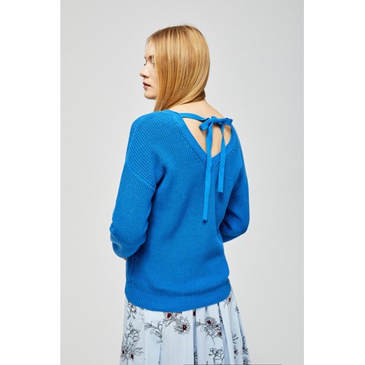 Sweter damski niebieski casualowy 