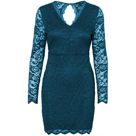 Sukienka Vero Moda niebieska mini z długim rękawem dopasowana 