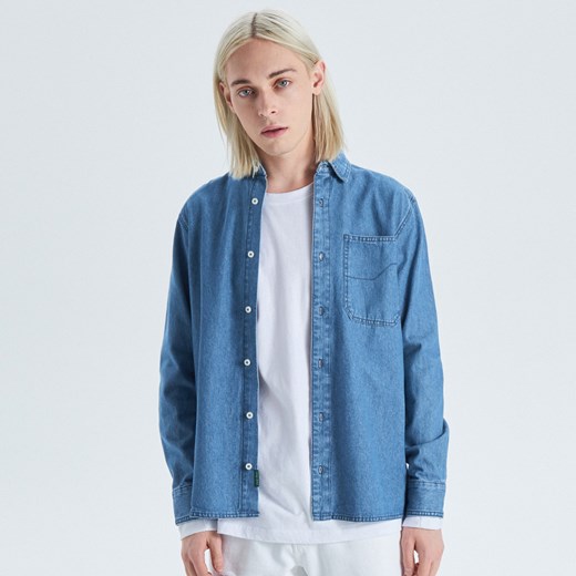 Cropp - Jeansowa koszula o kroju comfort - Niebieski Cropp  S 