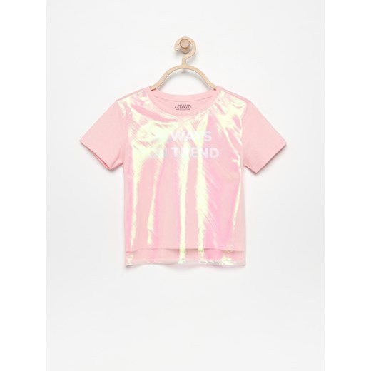 Reserved - Błyszczący T-shirt - Różowy Reserved  104 