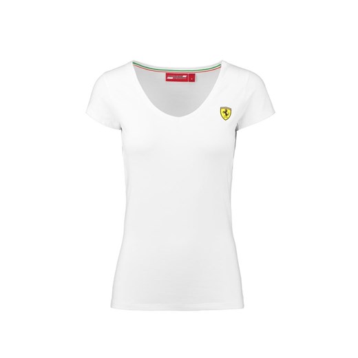 Bluzka damska Scuderia Ferrari F1 biała z krótkimi rękawami 