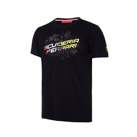 Czarny t-shirt męski Scuderia Ferrari F1 z krótkim rękawem 