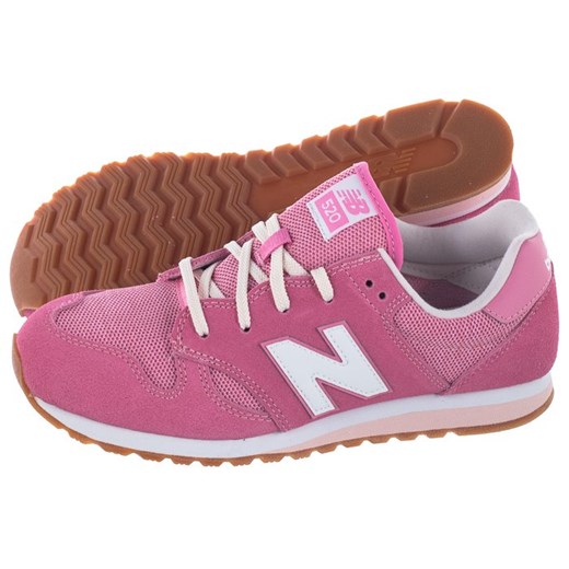 Buty sportowe damskie różowe New Balance dla biegaczy bez wzorów wiązane na koturnie 