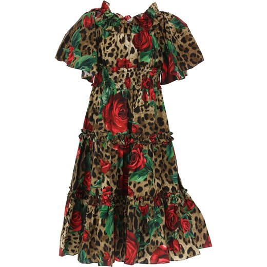 Sukienka dziewczęca Dolce & Gabbana w zwierzęcy wzór na wiosnę 