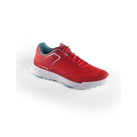 Buty sportowe damskie czerwone Inesis do biegania bez wzorów wiązane 