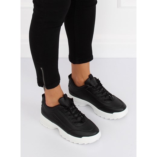 Buty sportowe damskie sneakersy sznurowane tkaninowe bez wzorów 