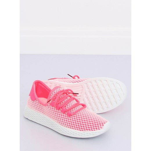 Buty sportowe damskie sneakersy różowe płaskie tkaninowe 