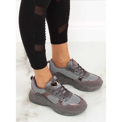 Buty sportowe damskie sneakersy na płaskiej podeszwie zamszowe 