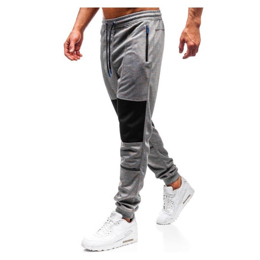 Spodnie męskie dresowe joggery szare Denley Q3854  Denley M promocyjna cena  