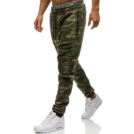 Spodnie męskie dresowe joggery moro multikolor Denley 3771C-A Denley  XL promocja  