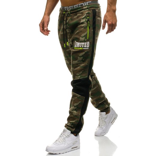 Spodnie męskie dresowe joggery multikolor Denley 3782C-A  Denley L promocja  