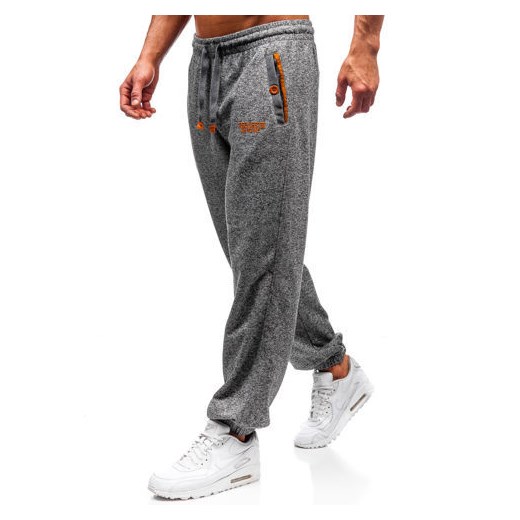 Spodnie męskie dresowe joggery szare Denley Q3473  Denley M okazyjna cena  