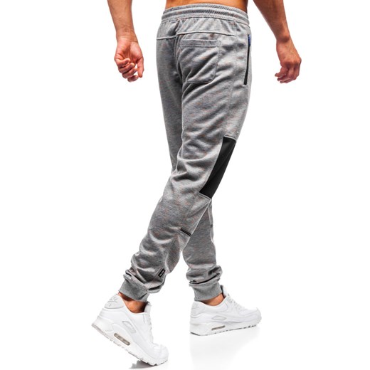 Spodnie męskie dresowe joggery szare Denley Q3854  Denley M promocja  