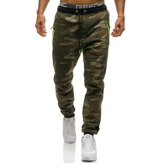 Spodnie męskie dresowe joggery moro multikolor Denley 3783C-A  Denley 2XL okazyjna cena  