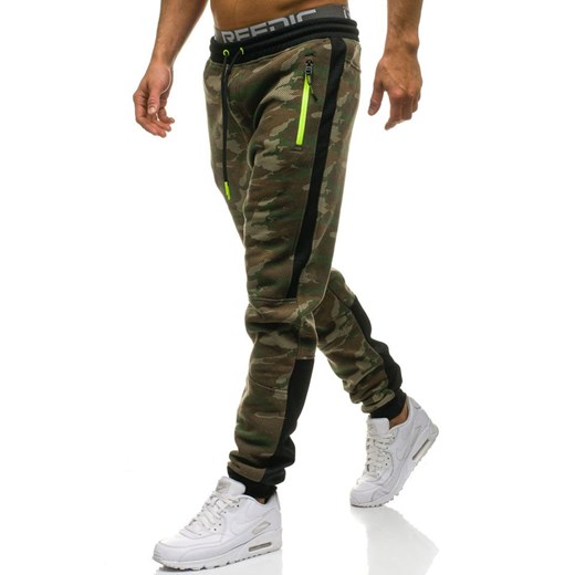 Spodnie męskie dresowe joggery moro multikolor Denley 3783C-A Denley  XL promocja  