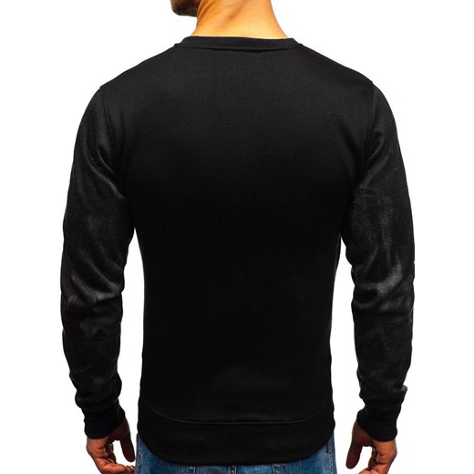 Bluza męska bez kaptura z nadrukiem czarno-grafitowa Denley DD590  Denley 2XL okazja  