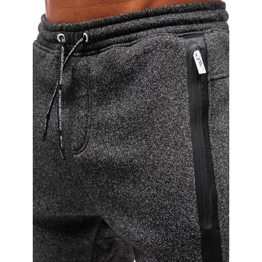 Spodnie męskie dresowe joggery czarno-białe Denley Q3867  Denley XL  okazja 