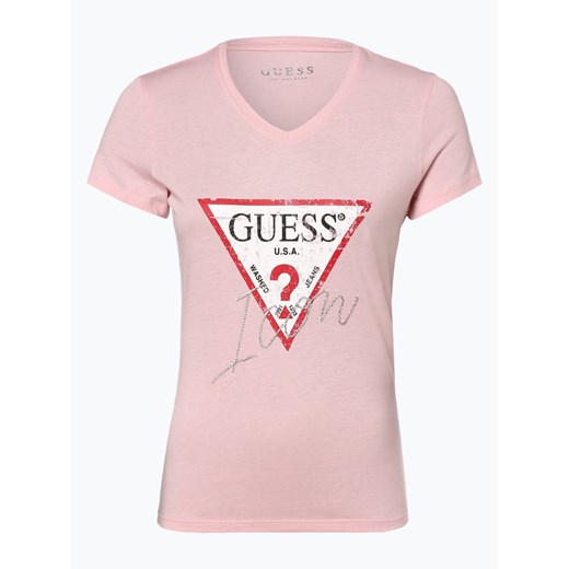 Guess Jeans - T-shirt damski, różowy  Guess Jeans L vangraaf