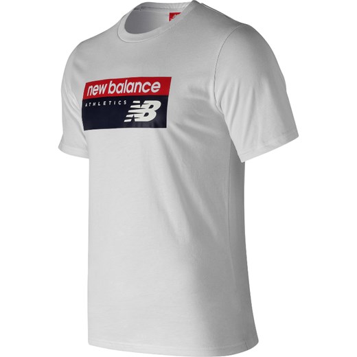 Koszulka sportowa biała New Balance z napisem 