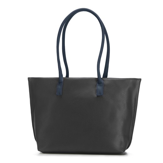 Shopper bag czarna Wittchen bez dodatków duża na ramię ze skóry ekologicznej 