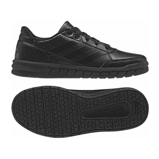 Buty sportowe damskie czarne Adidas do fitnessu z tworzywa sztucznego na rzepy bez wzorów 