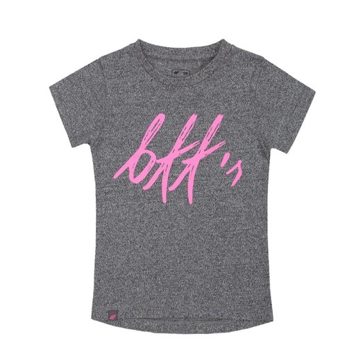 T-shirt dla małych dziewczynek J4L17-JTSD101- ciemny szary melanż 4F  122 6-7L esposport.pl