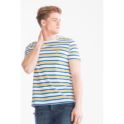 Wielokolorowy t-shirt męski Clockhouse z krótkimi rękawami 