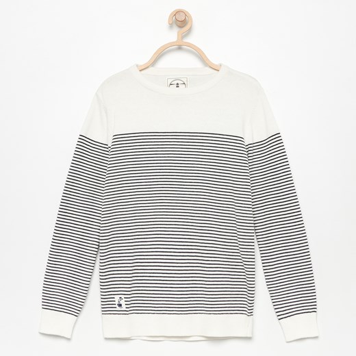 Reserved - Bawełniany sweter w paski - Kremowy Reserved  158 