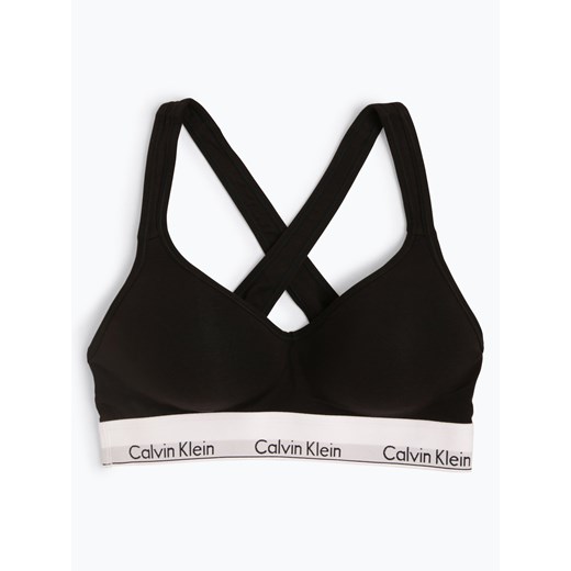 Calvin Klein Gorset damski Kobiety Dżersej czarny jednolity ze sklepu vangraaf w kategorii Biustonosze - zdjęcie 63946211