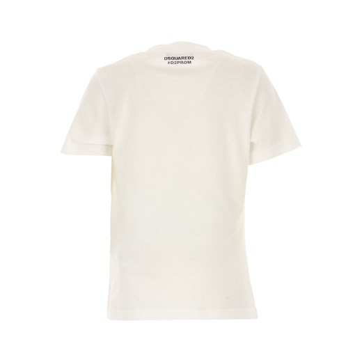T-shirt chłopięce Dsquared2 z krótkim rękawem biały z bawełny 
