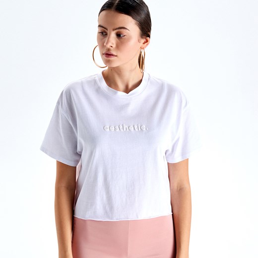 Cropp - Krótka koszulka oversize - Biały Cropp  L 
