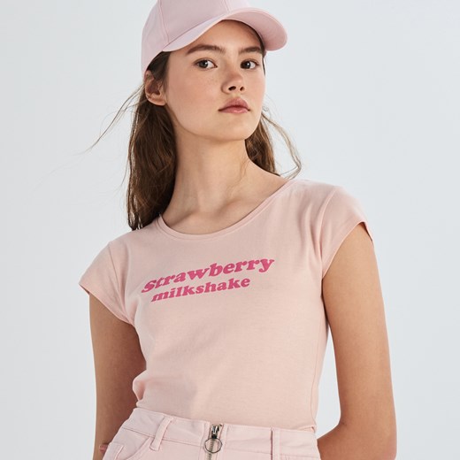 Sinsay - T-shirt z kolorowym motywem - Różowy  Sinsay L 
