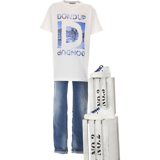Biały t-shirt chłopięce Dondup 