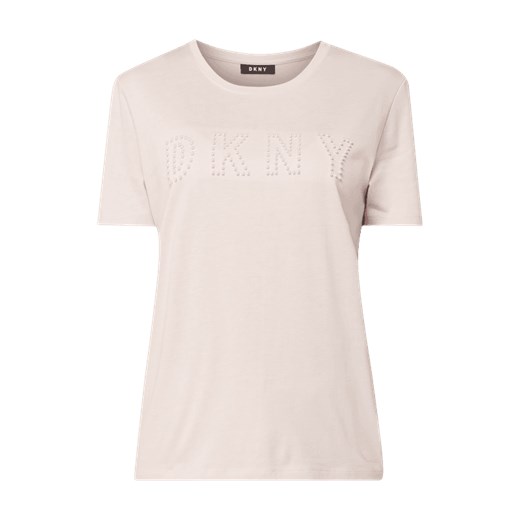 T-shirt z logo z ozdobnych perełek  Dkny S Peek&Cloppenburg 