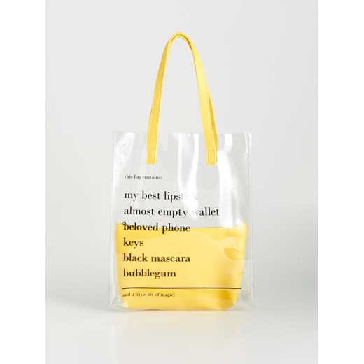Shopper bag Sinsay bez dodatków na ramię w stylu młodzieżowym duża